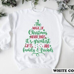 Christmas Tree Sweatshirt Holiday Winter Cozy Xmas Sweater Christmas Magic 24